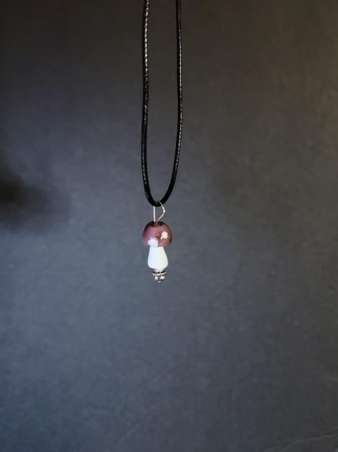 Purple Mushroom Necklace