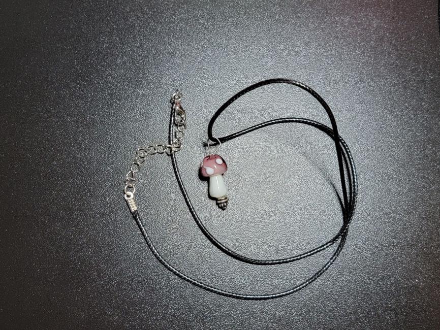 Purple Mushroom Necklace