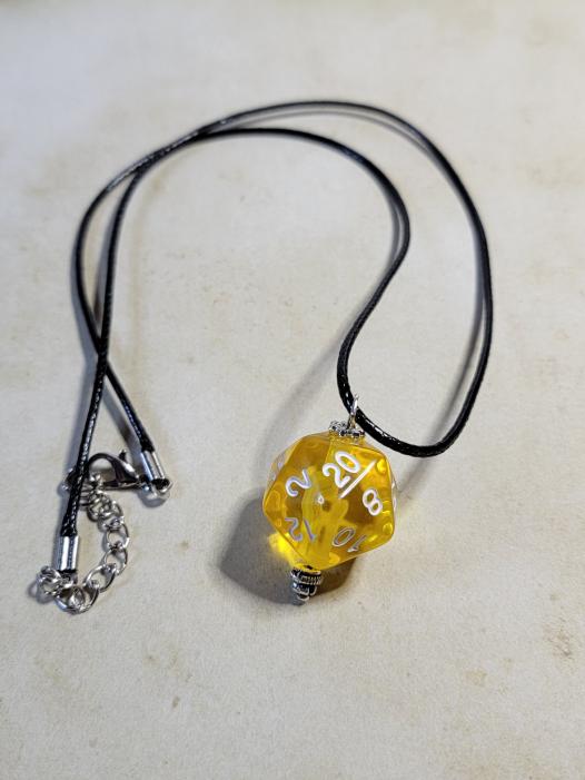 Prism Rainbow D20 dice necklace pendant with chain for D&D gamer – HYMGHO  Dice
