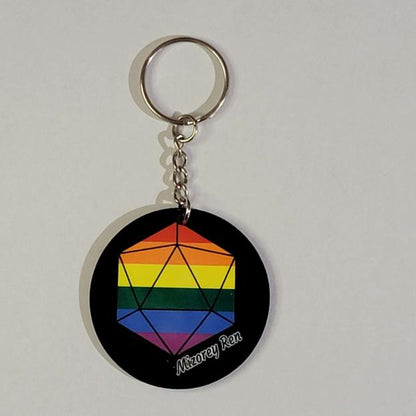 Pride D20 Keychain