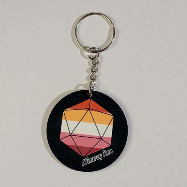 Pride D20 Keychain