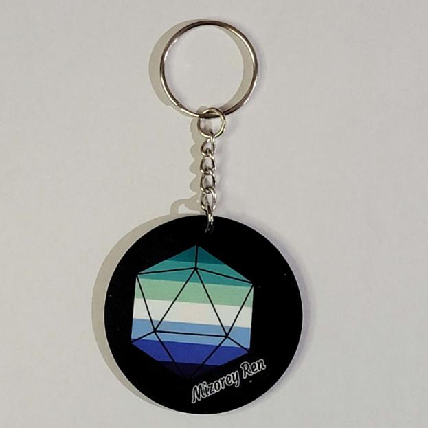 Pride D20 Keychain