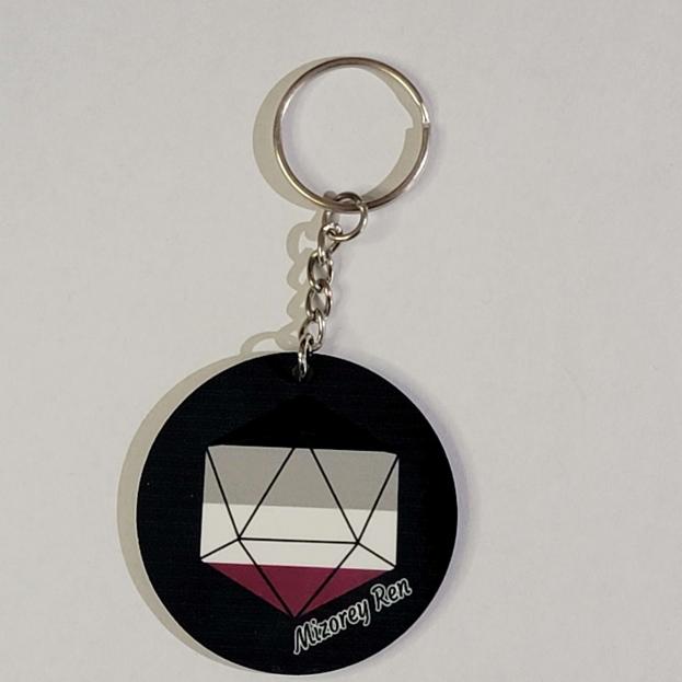 Pride D20 Keychain