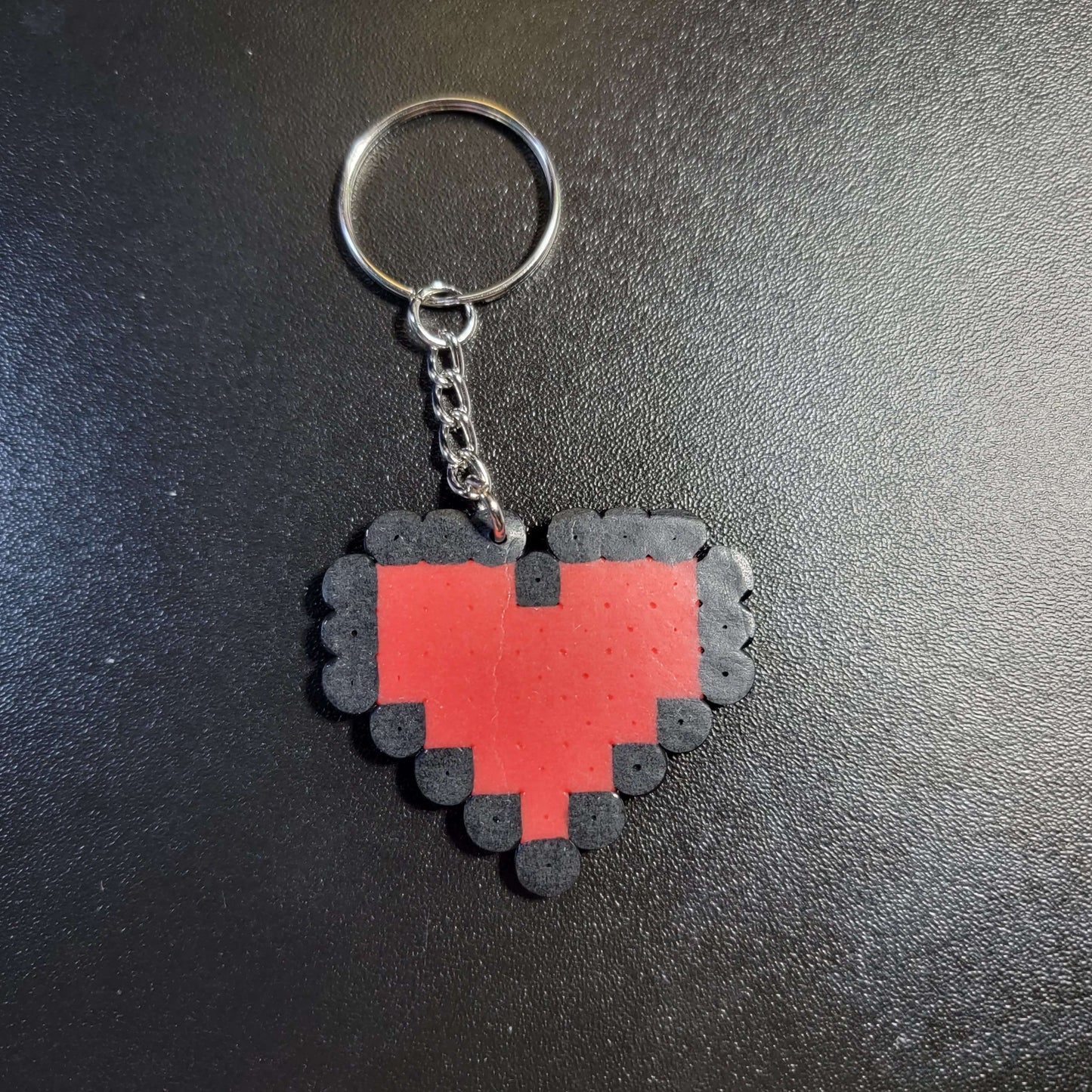 Red Pixel Heart Keychain