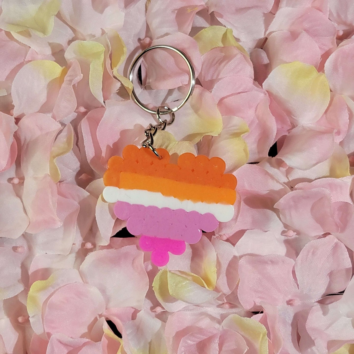 Pride Pixel Heart Keychain