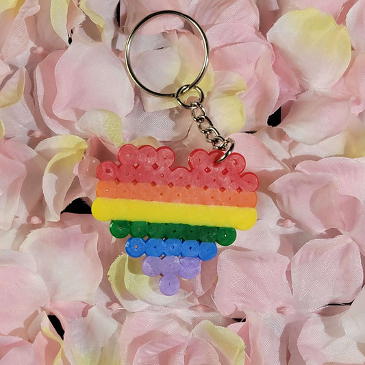 Pride Pixel Heart Keychain