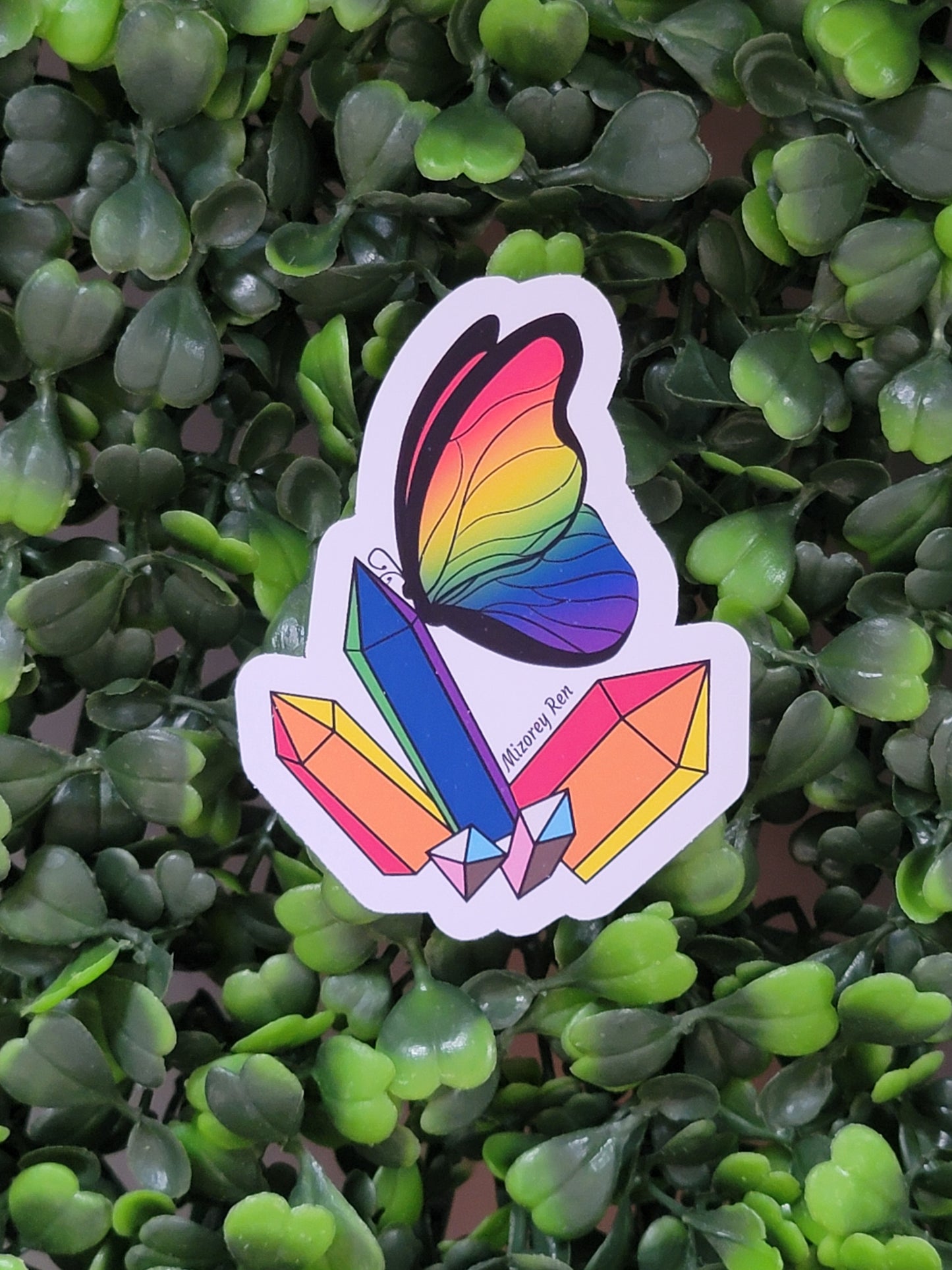 Pride Butterfly Crystal Sticker