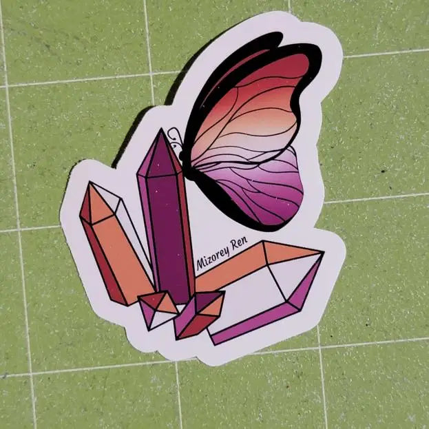 Pride Butterfly Crystal Sticker