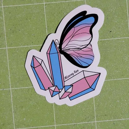 Pride Butterfly Crystal Sticker