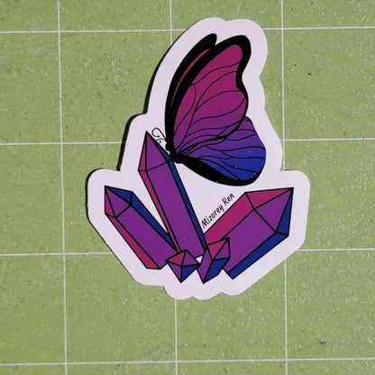 Pride Butterfly Crystal Sticker