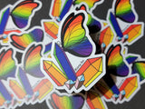 Pride Butterfly Crystal Sticker