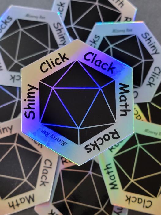 Shiny Click Clack Math Rocks Sticker