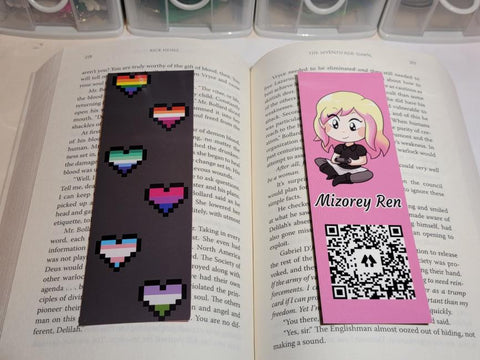 Pixel Hearts Bookmark