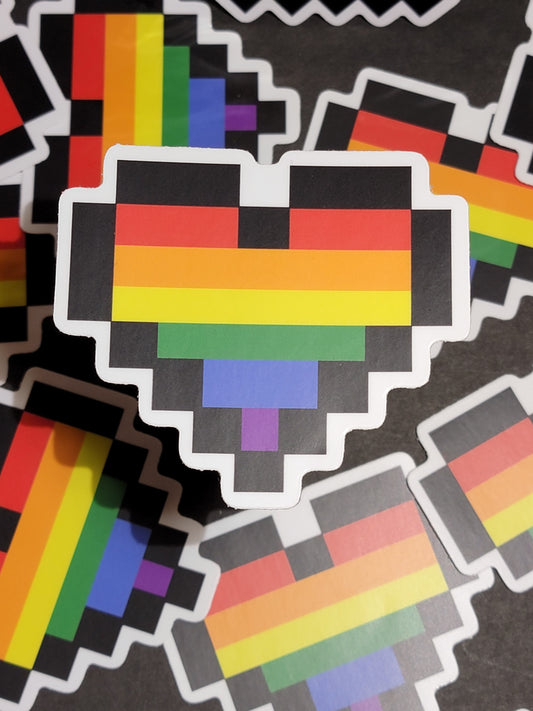 Pride Pixel Heart Sticker