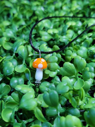 Orange Mushroom Necklace