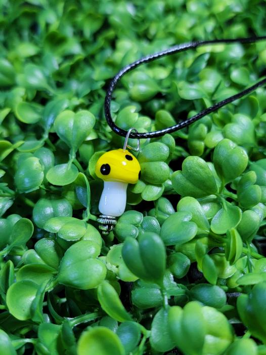 Yellow Mushroom Necklace