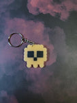 Glow in the Dark Orange Skull Keychain