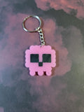 Glow in the Dark Pink Skull Keychain