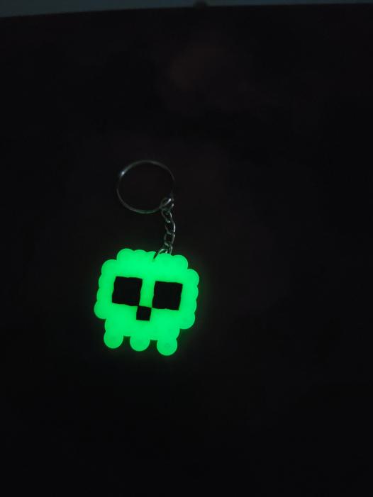 Glow in the Dark Green Skull Keychain