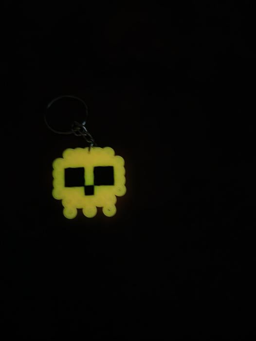 Glow in the Dark Pink Skull Keychain