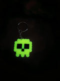 Glow in the Dark Orange Skull Keychain