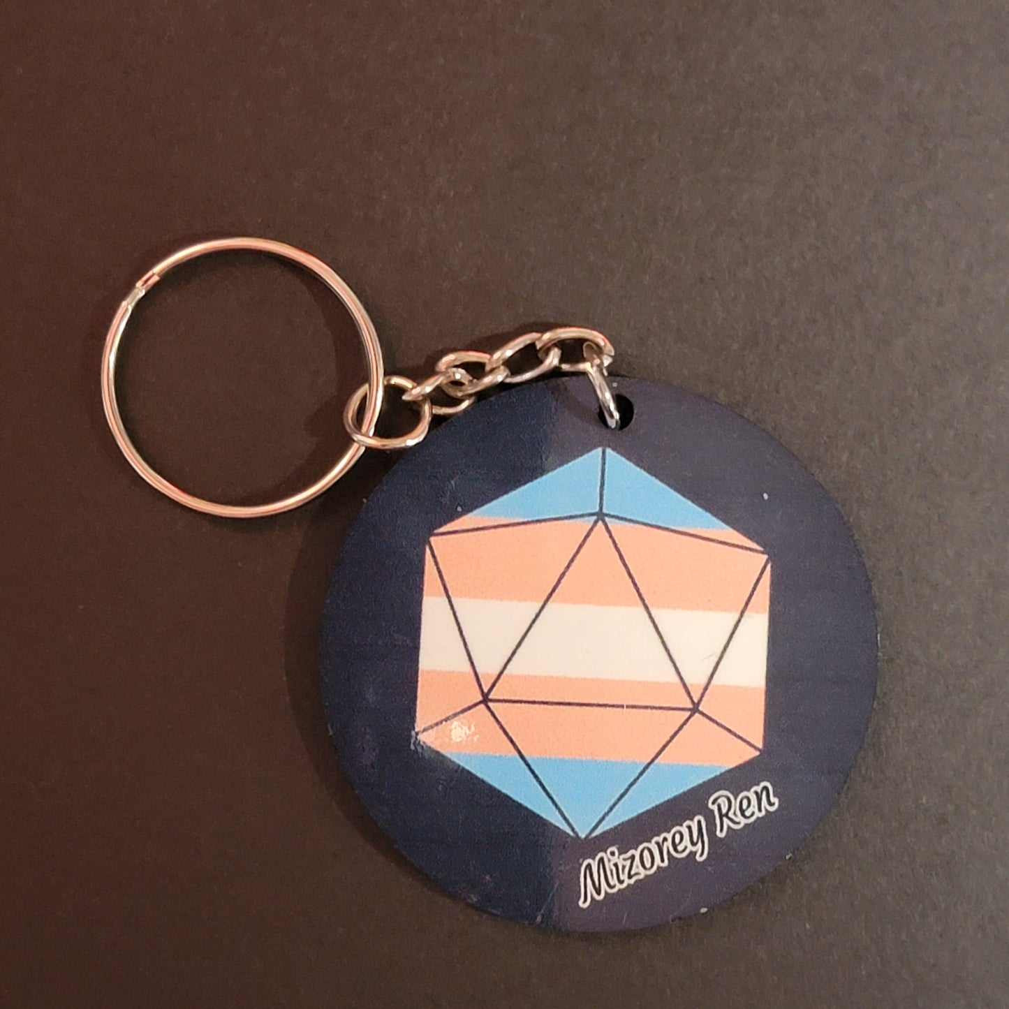 Pride D20 Keychain