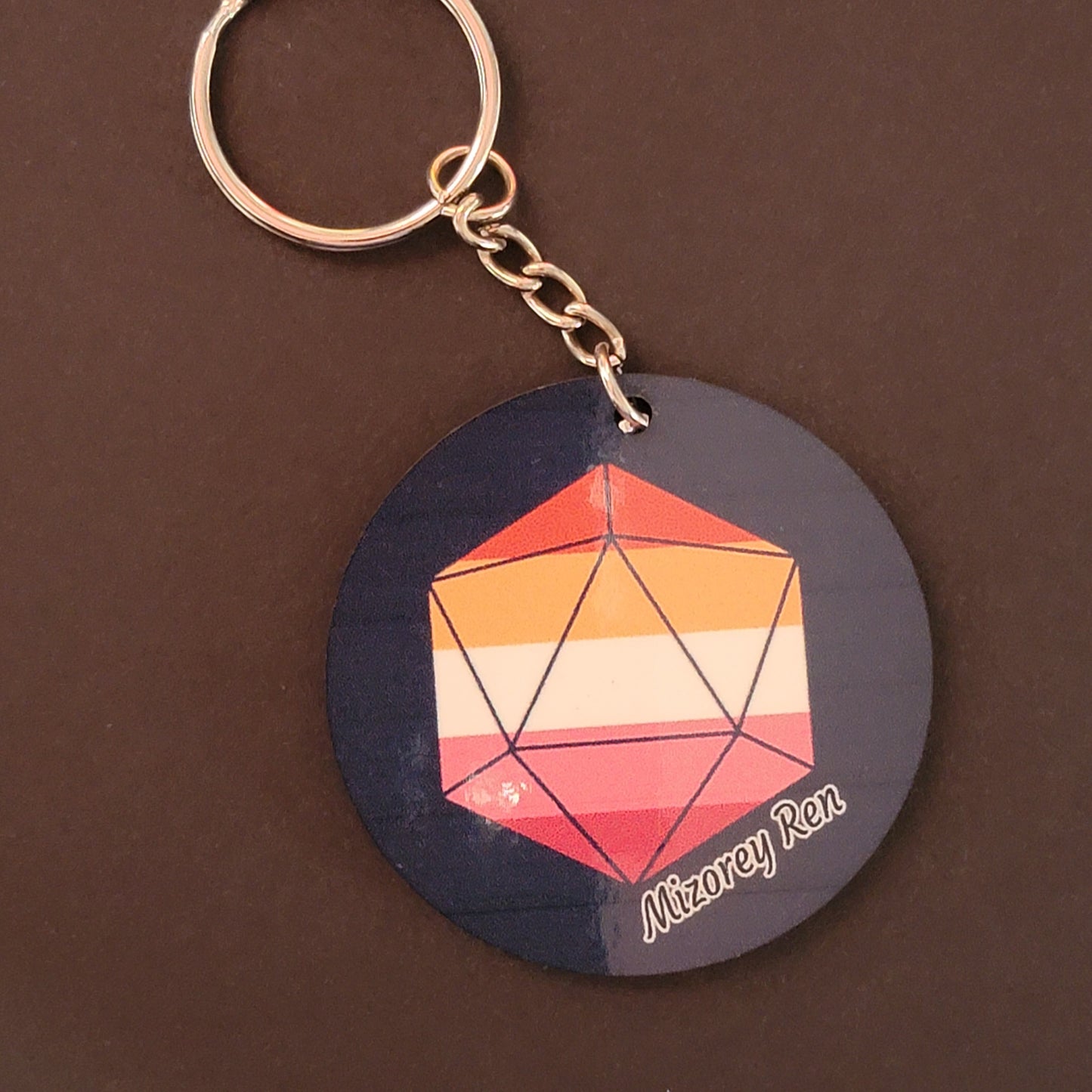 Pride D20 Keychain