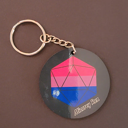 Pride D20 Keychain